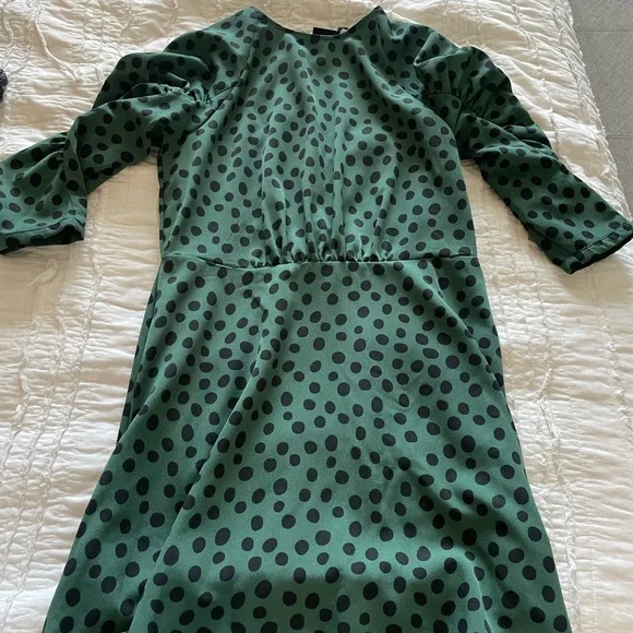 we wore what green dress Halter Foliage Swirl Feather Dress by We Wore What